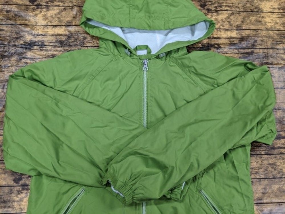 Eddie Bauer Green Windbreaker Jacket Coat Women's Medium M